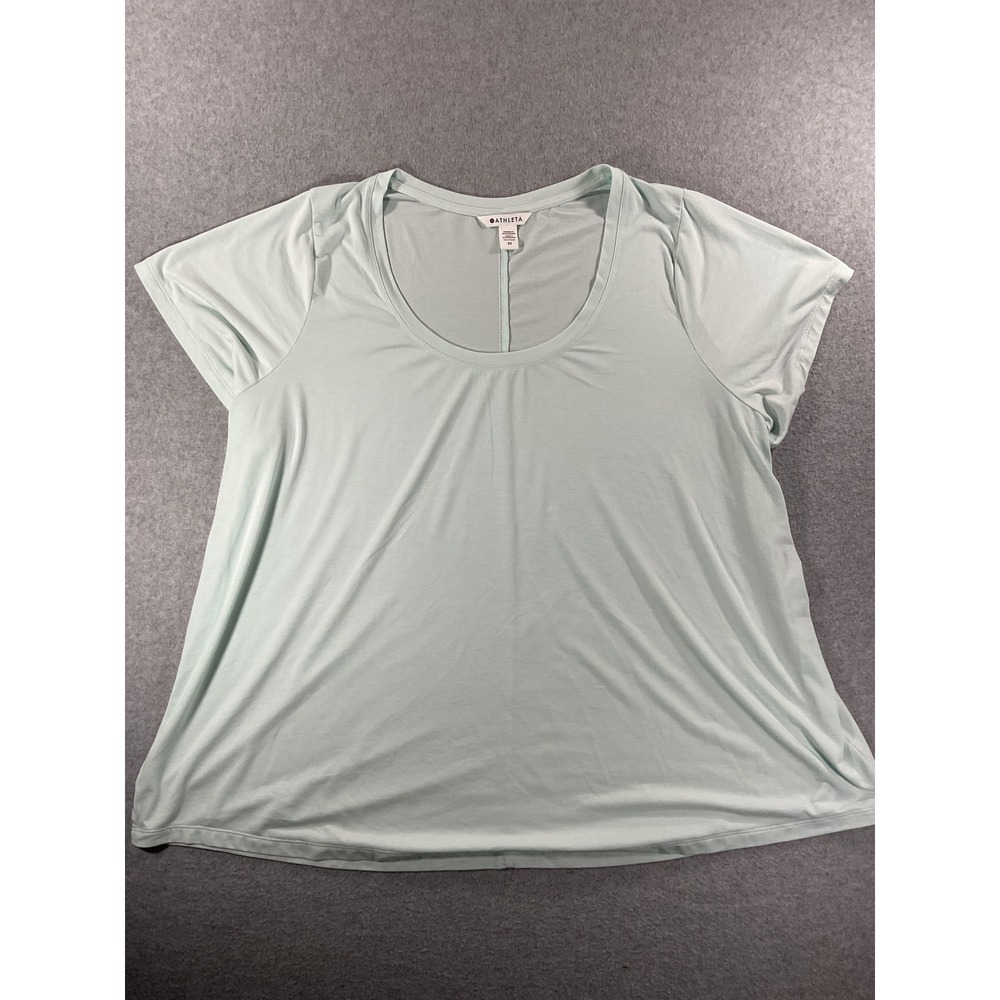 Athleta Stratus II Tee Mint Green Scoop Neck Short Sleeve Plus Size 3X 1193
